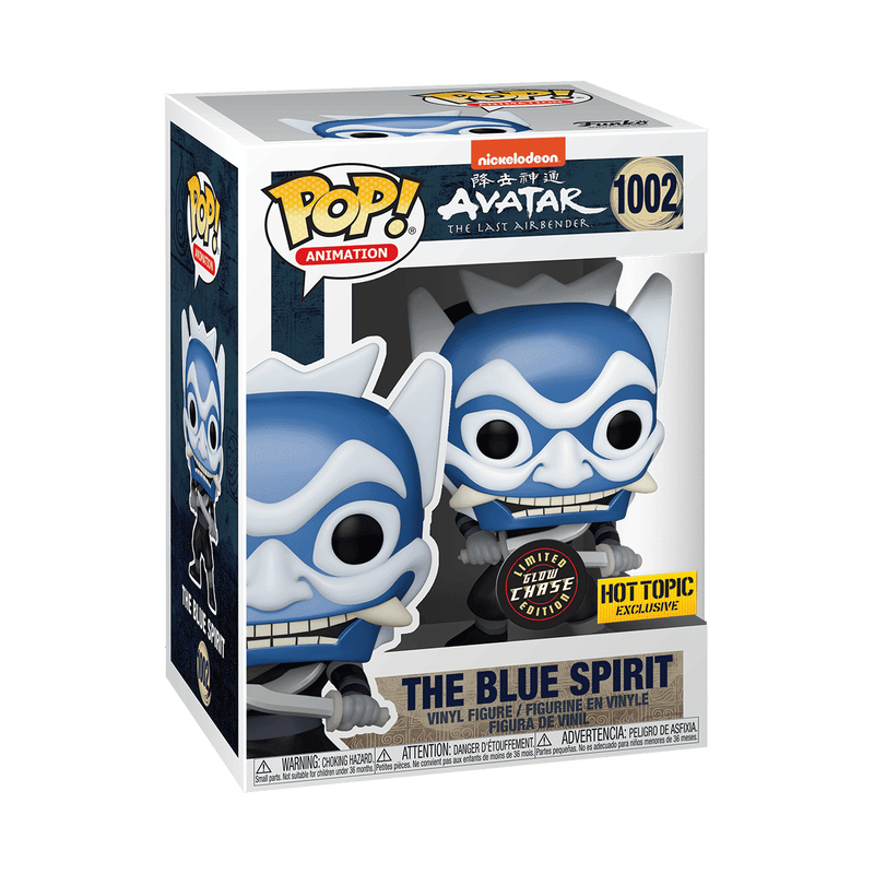 The Blue Spirit Funko Pop! #1002 Glow Chase Hot Topic Exclusive stock photo in-box from Avatar: The Last Airbender