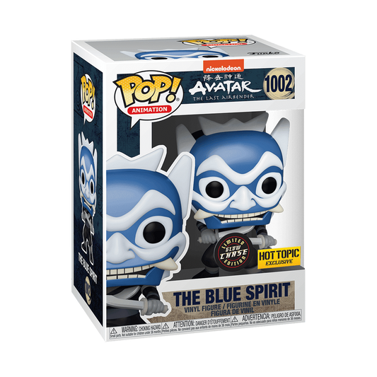 The Blue Spirit Funko Pop! #1002 Glow Chase Hot Topic Exclusive stock photo in-box from Avatar: The Last Airbender