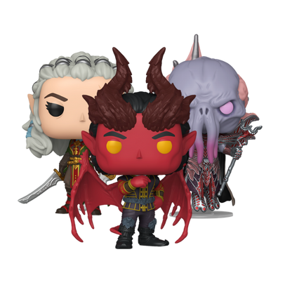 Jaheira Raphael Cambion Devil and The Emperor Funko Pop! #1187 #1188 #1189 stock photo out-of-box Baldur's Gate 3  