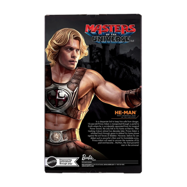 Barbie Masters of the Universe He-Man Doll packaging back artwork