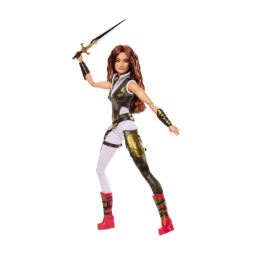 Barbie Masters of the Universe Teela Doll stock photo out-of-box with sword raised