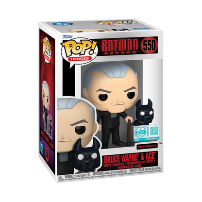 Funko Pop! Batman Beyond Bruce Wayne and Ace #550 Supreme Limited Edition figure shown inside original retail packaging