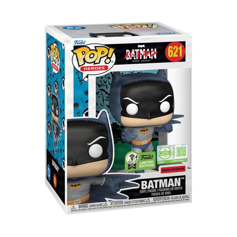 Batman Bat Manga Funko Pop! #621 Emerald City Comic Con Official Convention Sticker stock photo in-box from Batman Dark Knight