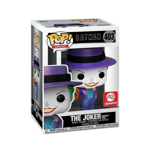 The Joker Batman 1989 Funko Pop! #403 AE Exclusive stock photo in-box from Batman