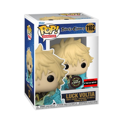 Luck Voltia Funko Pop! #1102 AAA Anime Exclusive Glow Chase in box packaging from Black Clover