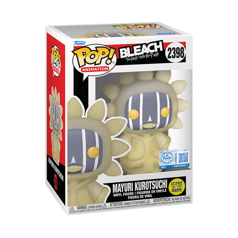 Mayuri Kurotsuchi Funko Pop! #2398 Exclusive Glow stock photo in-box from Bleach Thousand-Year Blood War