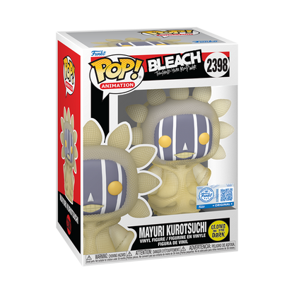 Mayuri Kurotsuchi Funko Pop! #2398 Exclusive Glow stock photo in-box from Bleach Thousand-Year Blood War