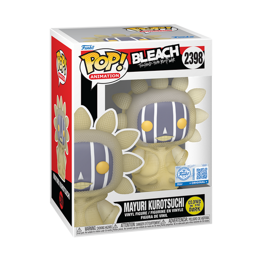 Mayuri Kurotsuchi Funko Pop! #2398 Exclusive Glow stock photo in-box from Bleach Thousand-Year Blood War
