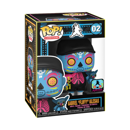 Gabriel Fluffy Iglesias Funko Pop! #2 Black Light stock photo in-box from Pop! Comedians