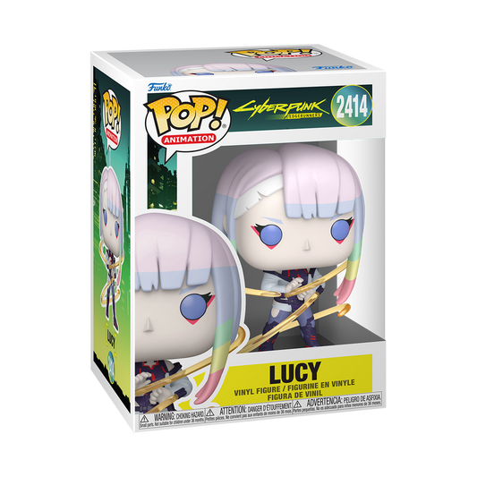 Lucy with Monowire Funko Pop! #2414 stock photo in-box from Cyberpunk Edgerunners