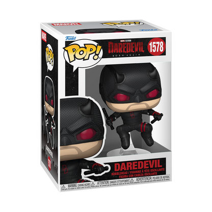 Daredevil Funko Pop! #1578 Black Suit stock photo in-box from Daredevil: Born Again