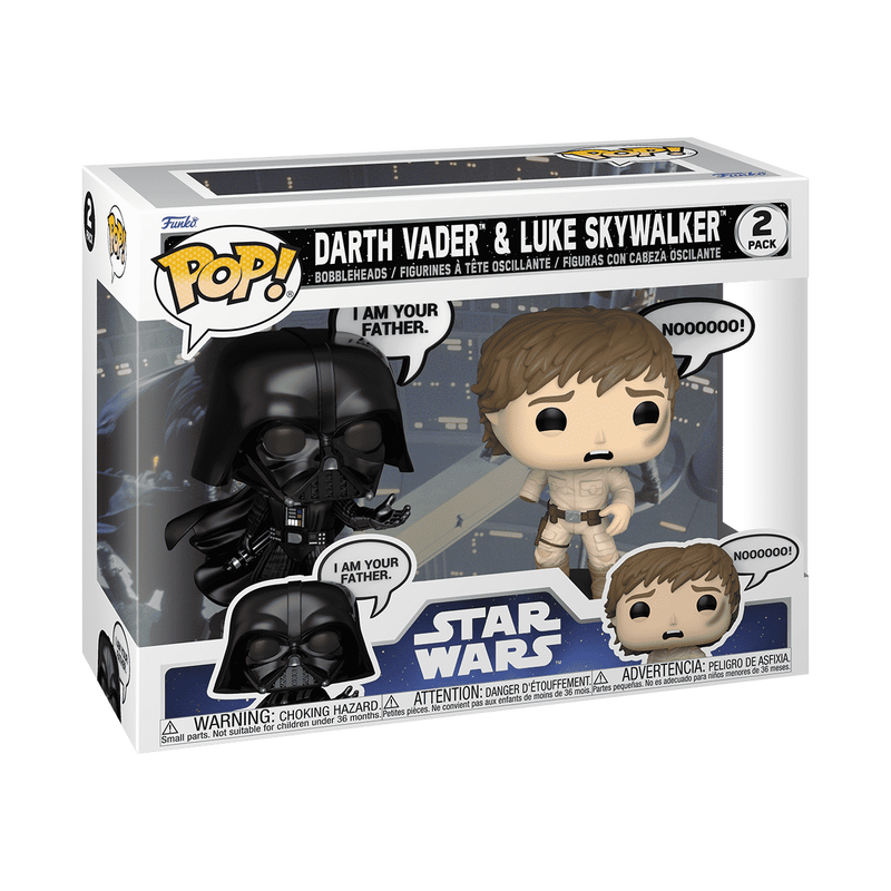 Darth Vader Luke Skywalker Star Wars 2 Pack Funko Pop Packaging