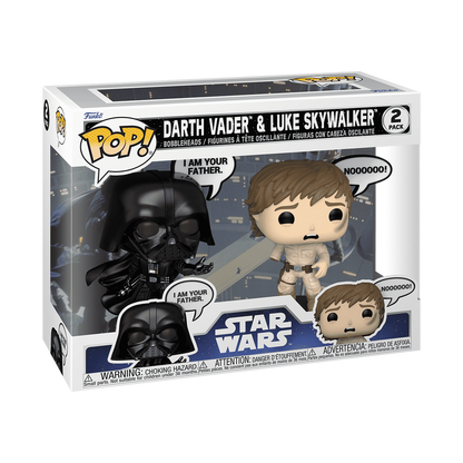 Darth Vader Luke Skywalker Star Wars 2 Pack Funko Pop Packaging