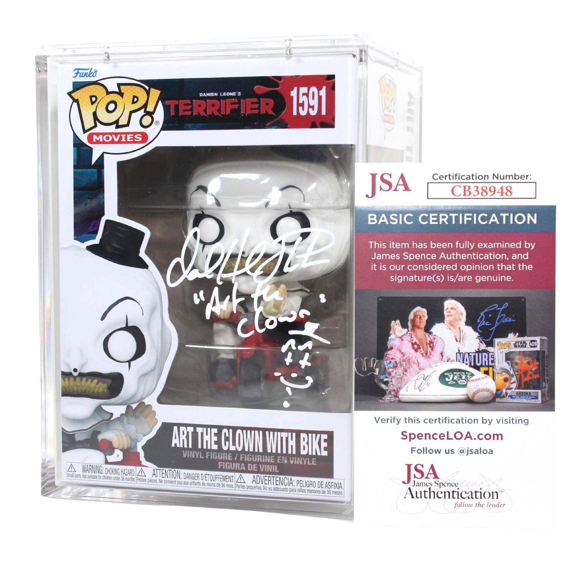 David Howard Thornton Signed Terrifier Art the Clown Funko Pop Figure JSA Authentication
