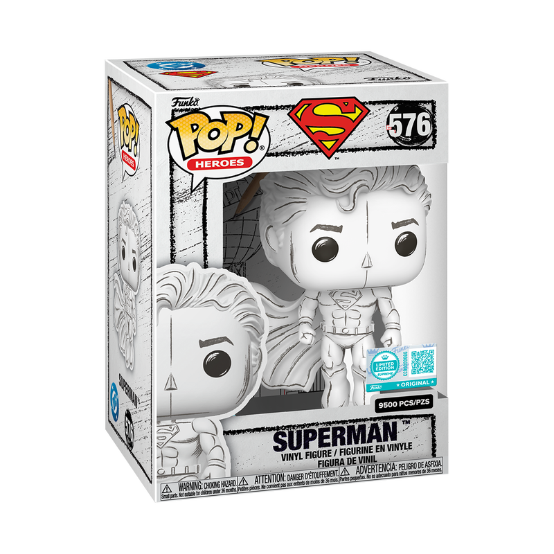 Superman (Sketched Deco) Funko Pop! #576 Limited Edition 9500 Pieces in box packaging from DC Comics