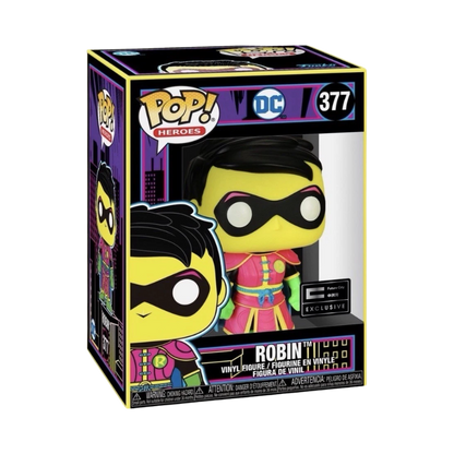 Robin Funko Pop! #377 Future State Exclusive stock photo in-box from DC Comics