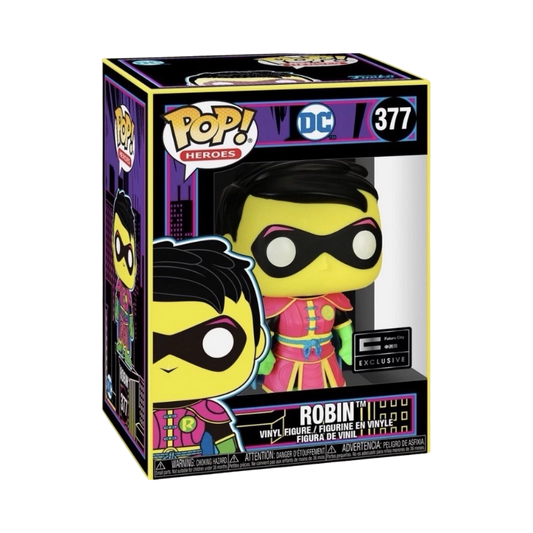 Robin Funko Pop! #377 Future State Exclusive stock photo in-box from DC Comics
