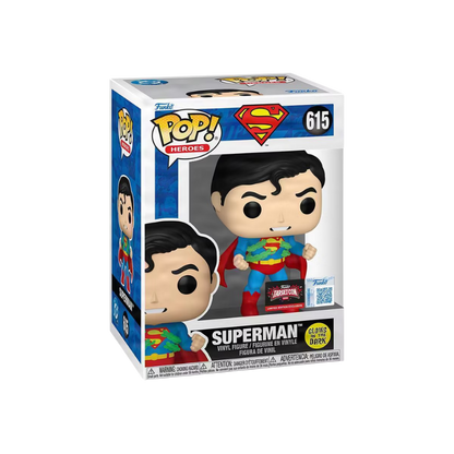 Superman Funko Pop! #615 Glow in the Dark TargetCon 2026 stock photo in-box from DC