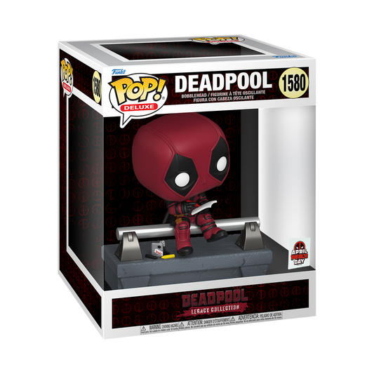 Deadpool on Bridge Funko Pop! #1580 April Pool's Day stock photo in-box Deadpool