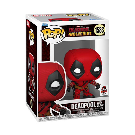 Deadpool with Claws Funko Pop! #1583 April Pool's Day stock photo in-box Deadpool