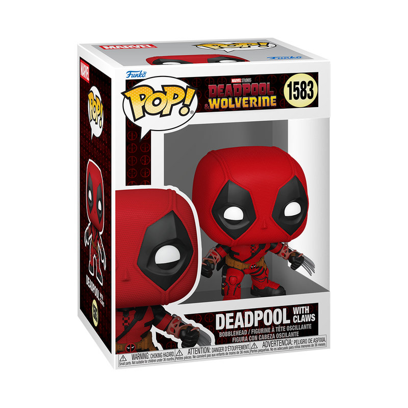 Deadpool with Claws Funko Pop! #1583 stock photo in-box from Deadpool and Wolverine