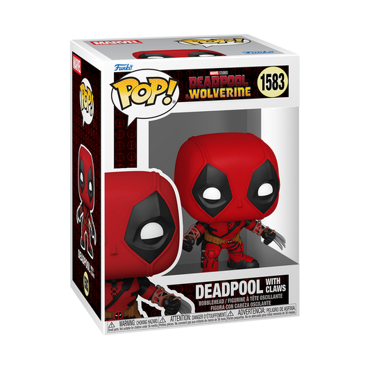 Deadpool with Claws Funko Pop! #1583 stock photo in-box from Deadpool and Wolverine