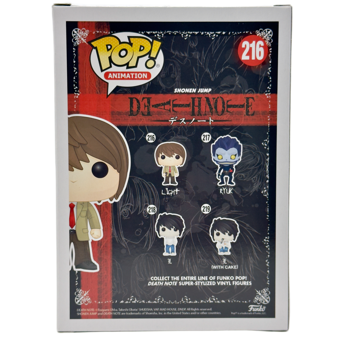 Back of box for Light Funko Pop! #216 signed by Brad Swaile