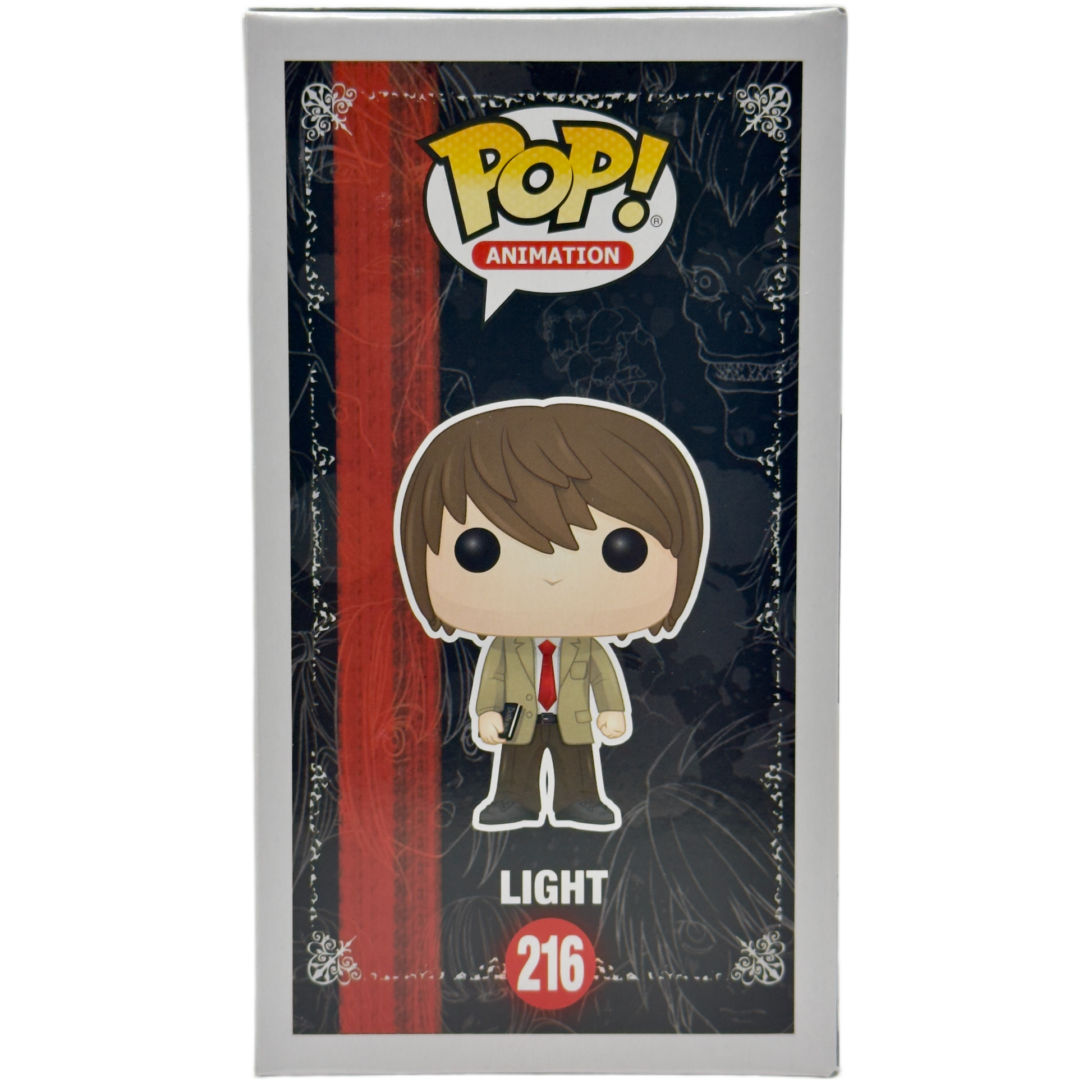 Left side of box for Light Funko Pop! #216 signed by Brad Swaile