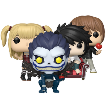 Light Yagami Misa Amane L and Ryuk Funko Pop! #2379 #2380 #2381 #2382 stock photo out-of-box from Death Note
