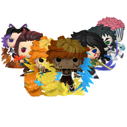 Funko Pop! Demon Slayer Collection Bundle – Tanjiro, Zenitsu, Giyu, Shinobu, Akaza & Kaigaku