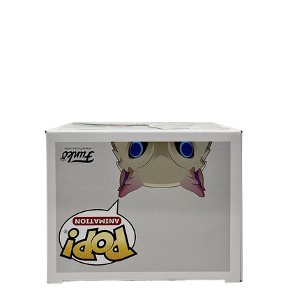 Top of box for Inosuke Hashibira Funko Pop! #875 Flocked Chalice Collectibles Exclusive Notorious Customs signed by Bryce Papenbrook