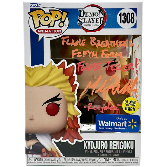 Kyojuro Rengoku Funko Pop! #1306 Walmart Exclusive Glows In The Dark signed by Mark Whitten front in-box photo