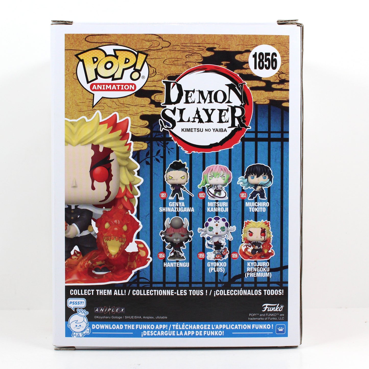 Rengoku Funko Pop #1856 signed box back view