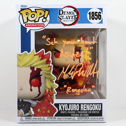 Kyojuro Rengoku Funko Pop #1856 signed by Mark Whitten front view with autograph