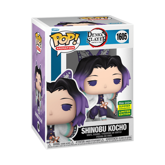Shinobu Kocho Funko Pop! #1605 SDCC 2024 Shared Edition stock photo in-box from Demon Slayer