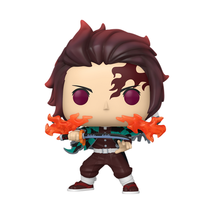 Tanjiro Kamado Fire Breathing Funko Pop! #2501 stock photo out-of-box from Demon Slayer