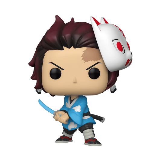 Demon Slayer Tanjiro Kamado Hot Topic Exclusive Funko Pop Figure with Mask Holding Sword