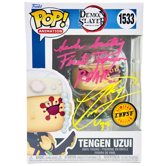 Tengen Uzui Funko Pop! #1533 Chase signed by Ray Chase with PSA authentication front in-box photo