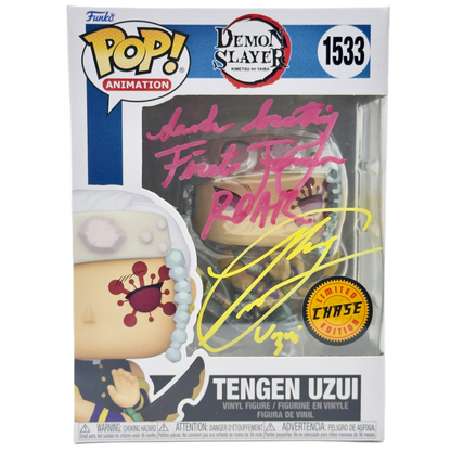 Tengen Uzui Funko Pop! #1533 Chase signed by Ray Chase with PSA authentication front in-box photo