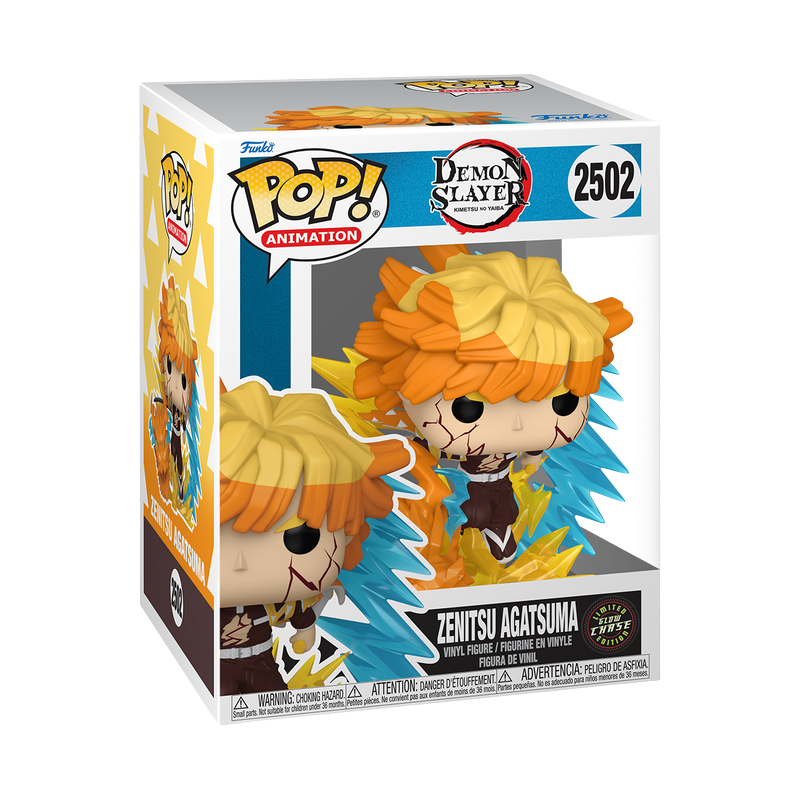 Zenitsu Agatsuma Funko Pop! #2502 Glow Chase stock photo in-box from Demon Slayer