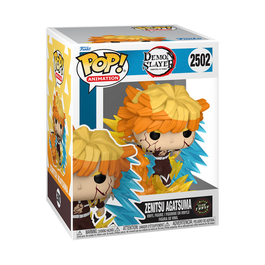 Zenitsu Agatsuma Funko Pop! #2502 Glow Chase stock photo in-box from Demon Slayer