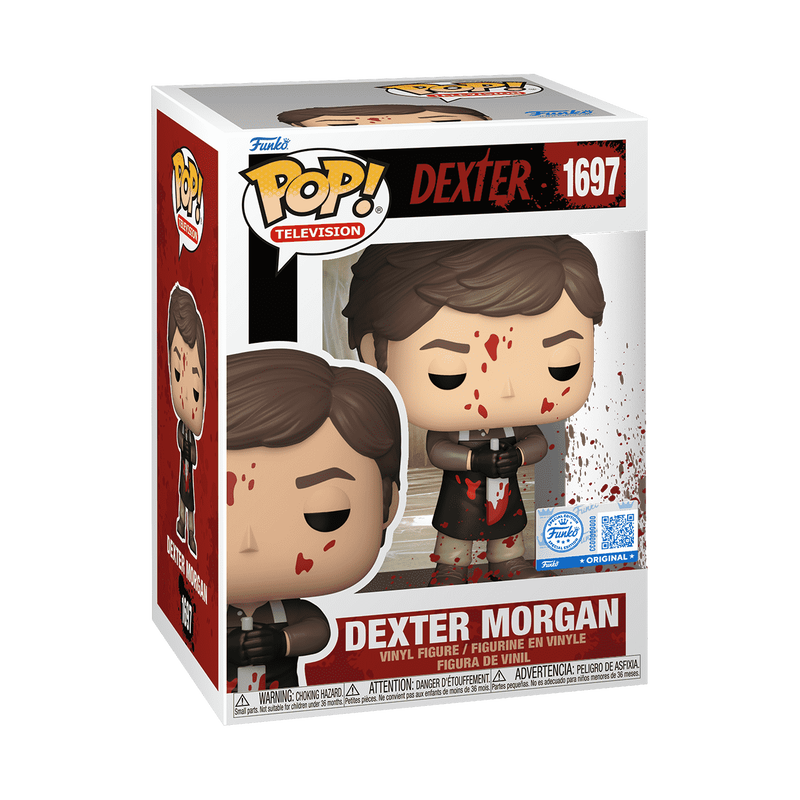 Dexter Morgan Bloody Funko Pop! #1697 Exclusive stock photo in-box from Dexter