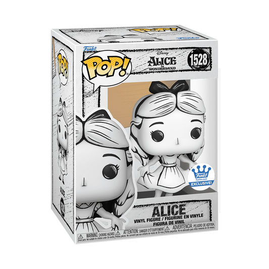 Alice Curtsying Sketched Funko Pop! #1528 Exclusive stock photo in-box from Disney Alice in Wonderland
