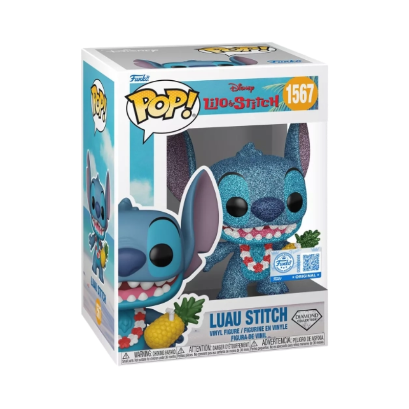 Luau Stitch Funko Pop! #1567 Diamond Funko Hollywood Exclusive stock photo in-box from Disney Lilo & Stitch