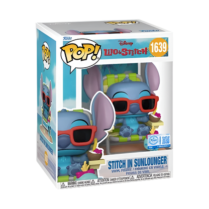 Disney Lilo and Stitch Stitch with Sunlounger Entertainment Earth Exclusive Funko Pop Packaging