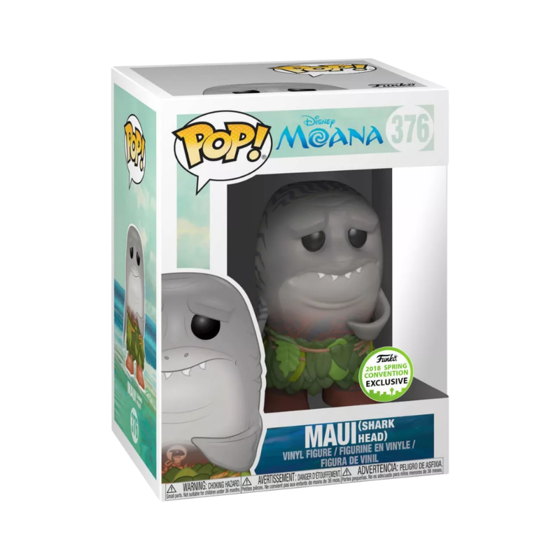 Maui Shark Head Funko Pop! #376 Emerald City Comic Con 2018 Shared Exclusive stock photo in-box from Disney Moana