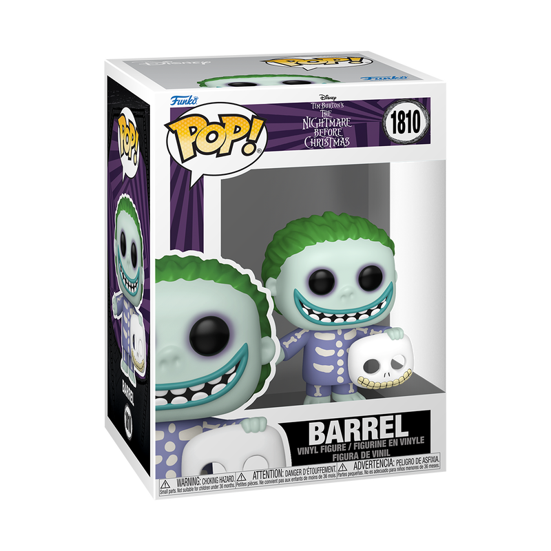 Barrel Funko Pop! #1810 stock photo in-box from Disney The Nightmare Before Christmas