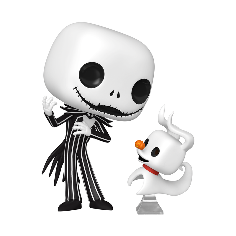 Jack Skellington with Zero Funko Pop! #1808 stock photo out-of-box from Disney The Nightmare Before Christmas