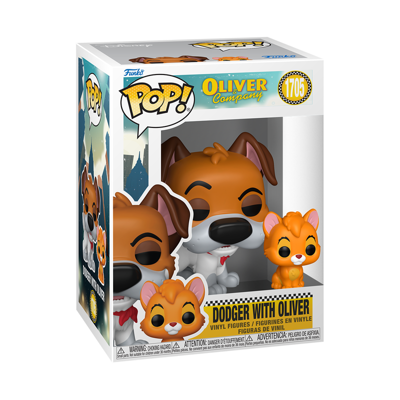 Dodger with Oliver Funko Pop! #1705 stock photo in-box from Disney Oliver & Company