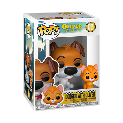 Dodger with Oliver Funko Pop! #1705 stock photo in-box from Disney Oliver & Company